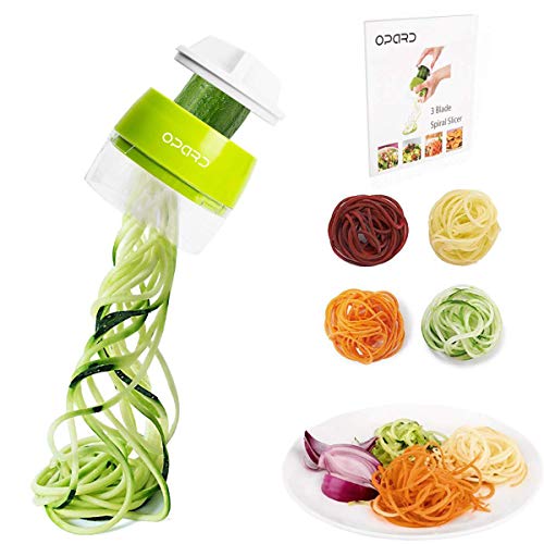 Opard Spiralschneider Hand für Gemüsespaghetti, 4 in1 Gemüseschneider,Gemüse Spiralschneider Gemüsehobel für Karotte, Gurke, Kartoffel, Kürbis, Zucchini